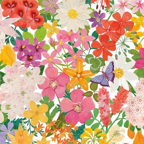 Caspari® Halsted Floral Wrapping Paper Perspective: front