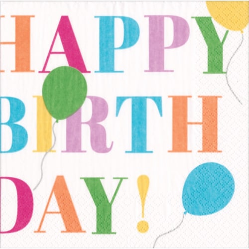 Caspari Birthday Surprise Napkins Perspective: front