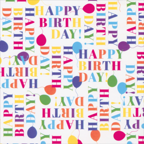 Caspari® Happy Birthday Balloons Wrapping Paper Perspective: front