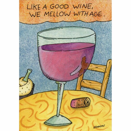 Oatmeal Studios We Mellow With Age Funny / Humorous Birthday Card Perspective: front