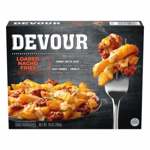 Devour™ Loaded Nacho Fries with Chorizo Frozen Meal Perspective: front