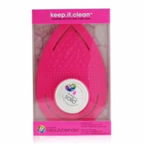 BeautyBlender 252037 Keep it Clean - 1x Cleansing Mitt & 1x Mini Blendercleanser Solid - 2 Pi Perspective: front