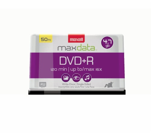 Maxell Max Data DVD+R 50 Pack Perspective: front