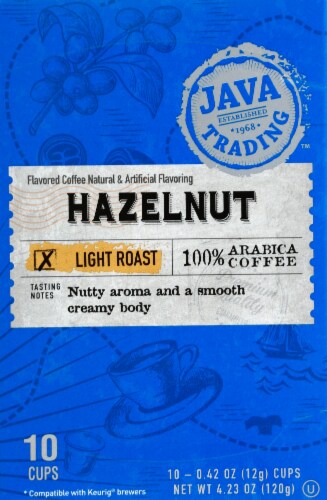 Java Trading Hazelnut Single Serve Coffee Pods Perspective: front