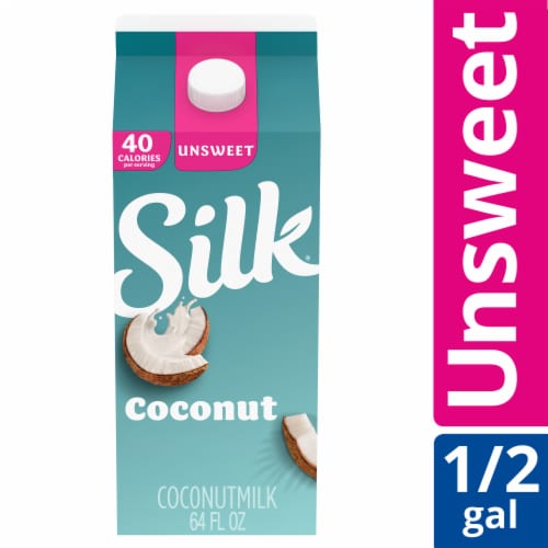 Silk Dairy Free Unsweetened Plain Coconut Milk Half Gallon