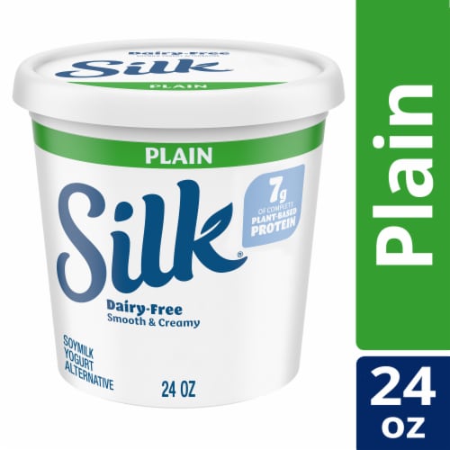 Silk Plain Dairy Free Soy Milk Yogurt Tub Perspective: front