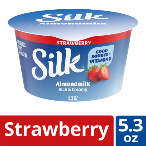 Silk Strawberry Almond Milk Yogurt Alternative Cup Perspective: front