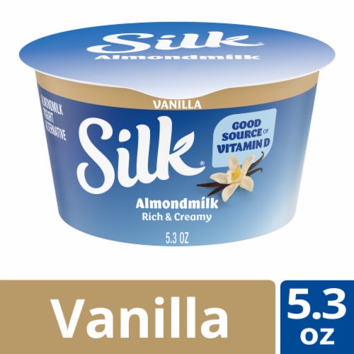 Silk Vanilla Dairy Free Almond Milk Yogurt Cup Perspective: front