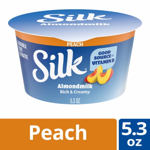 Silk Peach Almond Milk Yogurt Alternative Cup Perspective: front