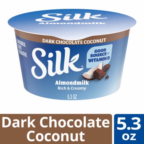 Silk Dark Chocolate Coconut Dairy Free Almond Milk Yogurt Cup Perspective: front