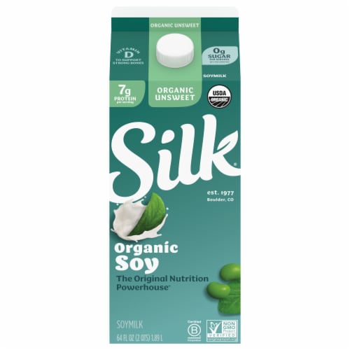 Silk Organic Unsweetened Soymilk Perspective: front