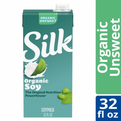 Silk Dairy Free Organic Protein Shelf Stable Soy Milk Quart Perspective: front