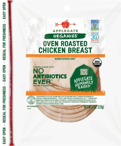 Applegate Organic Oven Roasted Chicken Breast Perspective: front