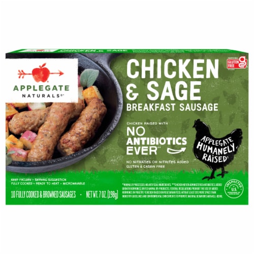 Applegate Naturals Chicken & Sage Breakfast Sausage 10 ea Perspective: front