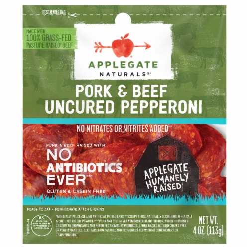 Applegate Natural Uncured Pork & Beef Pepperoni Perspective: front