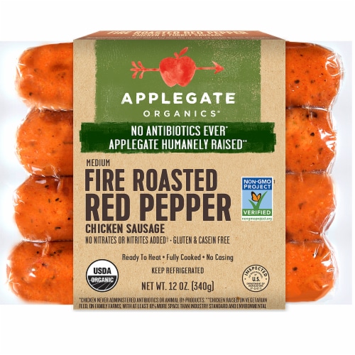 Applegate Organics® Fire Roasted Red Pepper Chicken Sausage Perspective: front