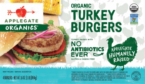 Applegate Organic Turkey Burgers Perspective: front