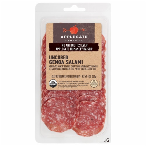 Applegate Organic Sliced Uncured Genoa Salami Perspective: front