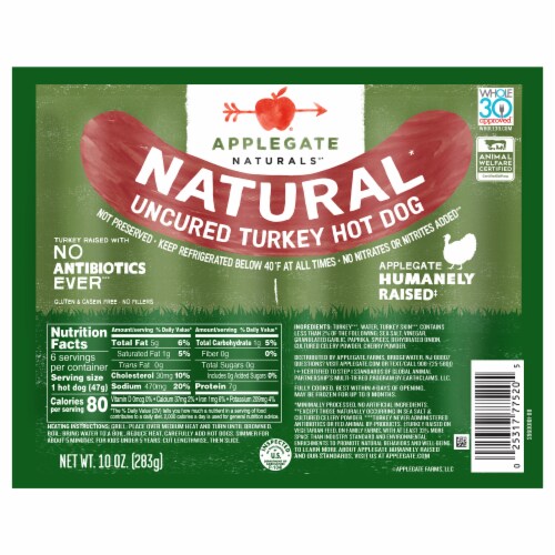 Applegate Natural Uncured Turkey Hot Dog, 10 oz - Harris Teeter