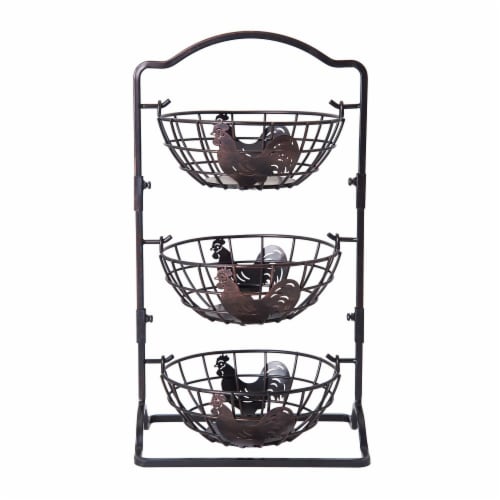 Mikasa Gourmet Basics 3-Tier Rooster Hanging Basket Perspective: front