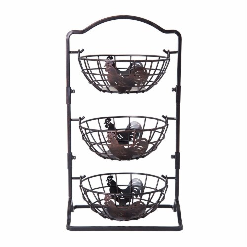 Mikasa Gourmet Basics 3-Tier Rooster Hanging Basket Perspective: front