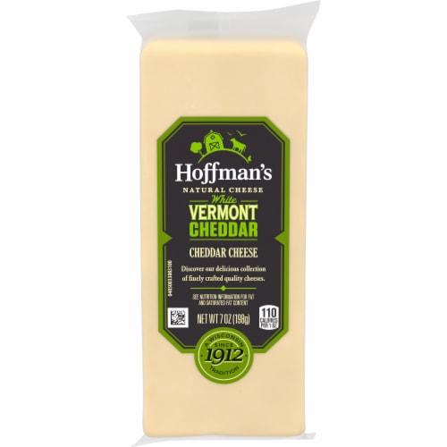 Hoffman's Natural White Vermont Cheddar Cheese Perspective: front
