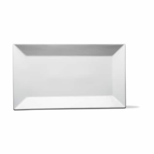 Whiteware Rectangular Serve Dinnerware Serving Tray Platter Perspective: front