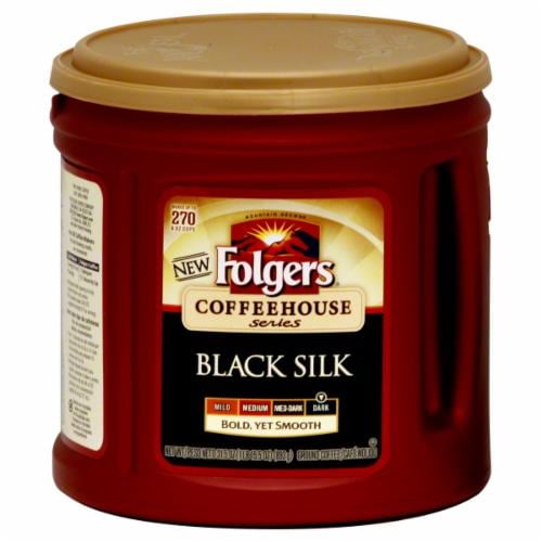 Folgers Black Silk Dark Roast Ground Coffee Perspective: front