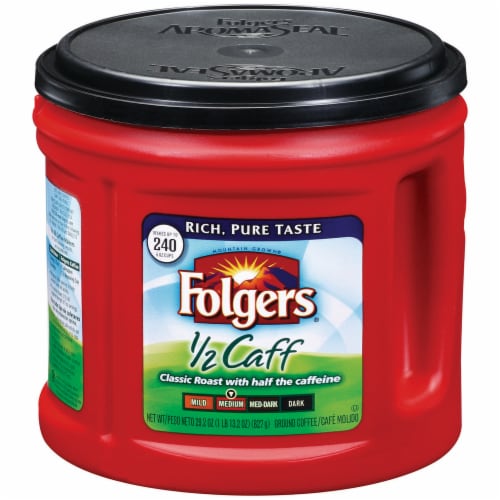 Folgers 1/2 Caff Classic Roast Ground Coffee Perspective: front