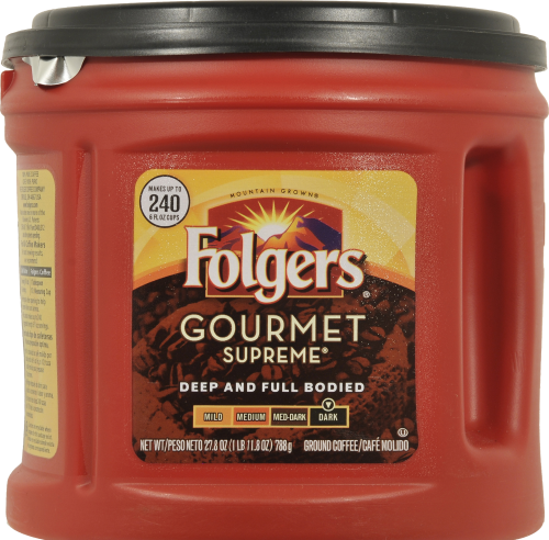 Folgers Gourmet Supreme Dark Roast Ground Coffee Perspective: front