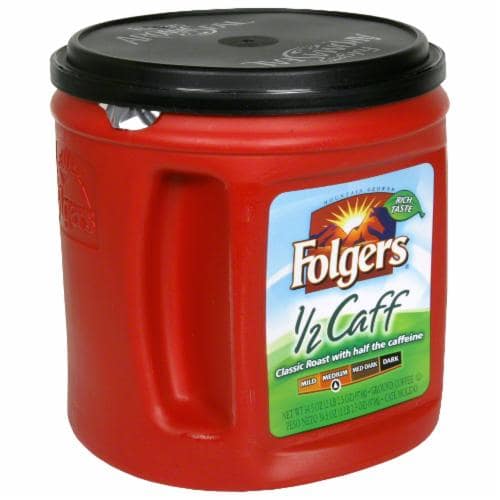 Folgers1/2 Caff Medium Roast Ground Coffee Perspective: front