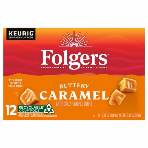 Folgers® Caramel Drizzle Flavored K-Cup Coffee Pods Perspective: front