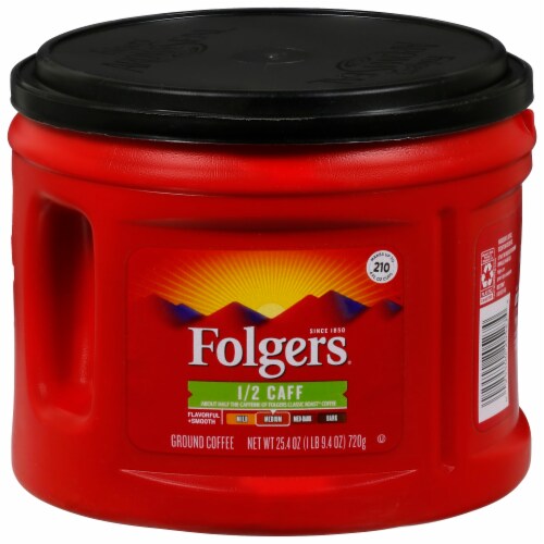 Folgers® Half Caff Medium Roast Ground Coffee Perspective: front