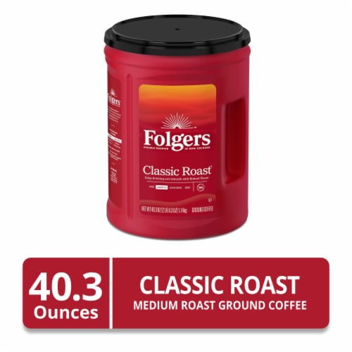 Folgers Classic Roast Ground Coffee, Medium Roast Perspective: front