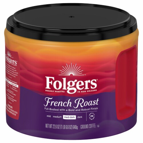 Folgers® French Roast Medium Dark Ground Coffee Perspective: front