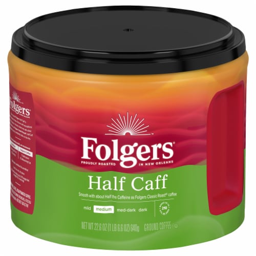 Folgers Half Caff Ground Coffee, Medium Roast Perspective: front