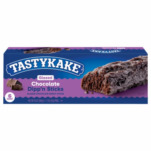 Tastykake Glazed Chocolate Dipp'n Sticks Glazed Chocolate Donut Sticks Perspective: front