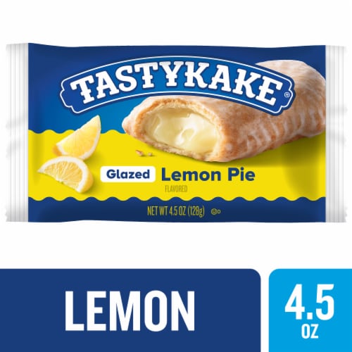 Tastykake Glazed Lemon Pie Individually Wrapped Snack Fruit Pie Perspective: front