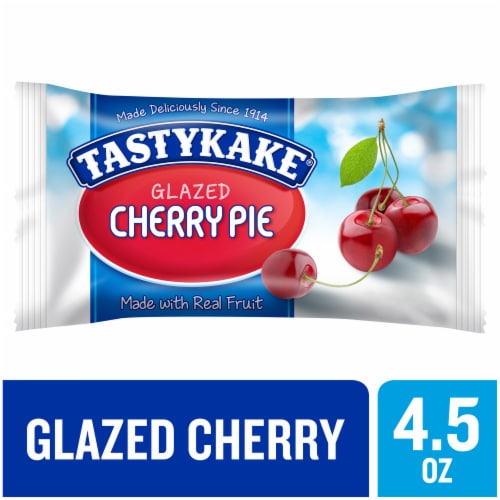 Tastykake Glazed Cherry Pie Individually Wrapped Snack Fruit Pie Perspective: front