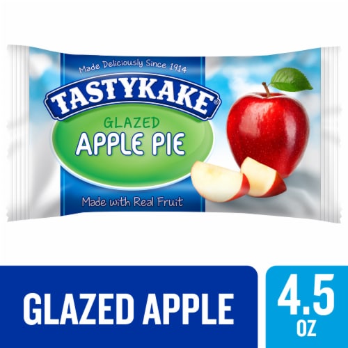 Tastykake Glazed Apple Pie Individually Wrapped Snack Pie Perspective: front