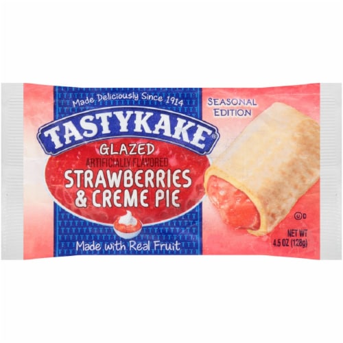 Tastykake Glazed Strawberries & Creme Pie Perspective: front