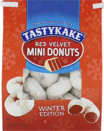 Tastykake Powdered Red Velvet Mini Donuts Perspective: front
