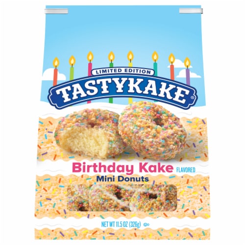 Tastykake® Birthday Kake Flavored Mini Donuts Perspective: front