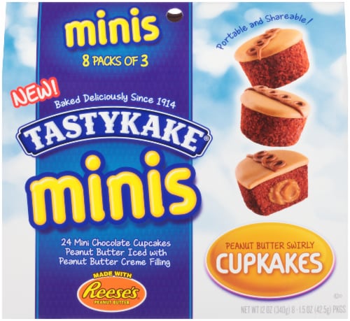 Tastykake Minis Peanut Butter Swirly Cupkakes Perspective: front