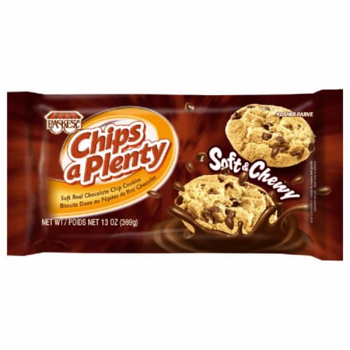 Paskesz Cookies Chips a Plenty Soft & Chewy Cookies Perspective: front