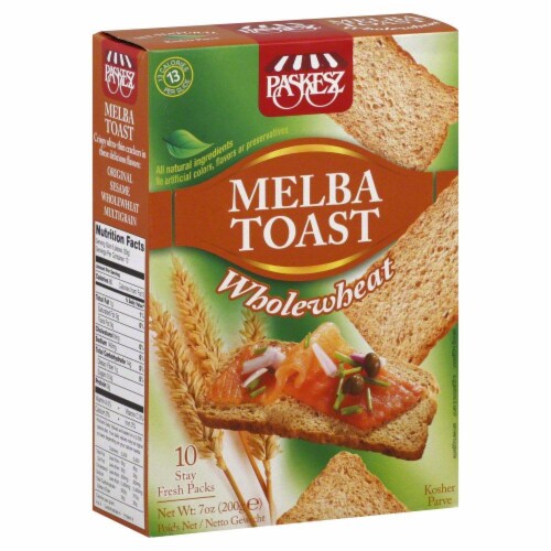 Paskesz Whole Wheat Melba Toast Perspective: front
