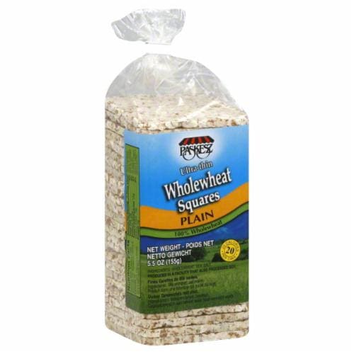Paskesz Plain Whole Wheat Squares Perspective: front