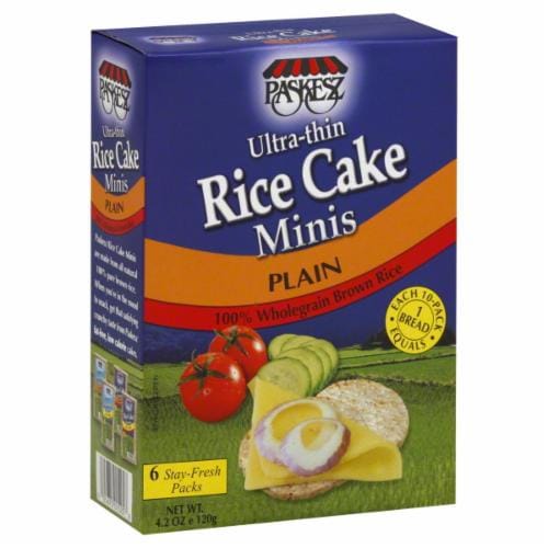 Paskesz Plain Wholegrain Brown Ulta-Thin Mini Rice Cakes Perspective: front