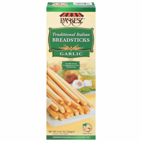 Paskesz® Garlic Traditional Italian Breadsticks Perspective: front
