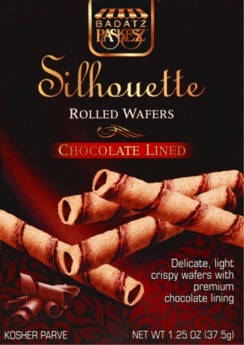 Paskesz Silhouette Chocolate Lined Rolled Wafers Perspective: front
